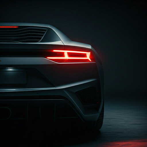 Luxury sports car rear view